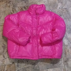 Pink puff coat